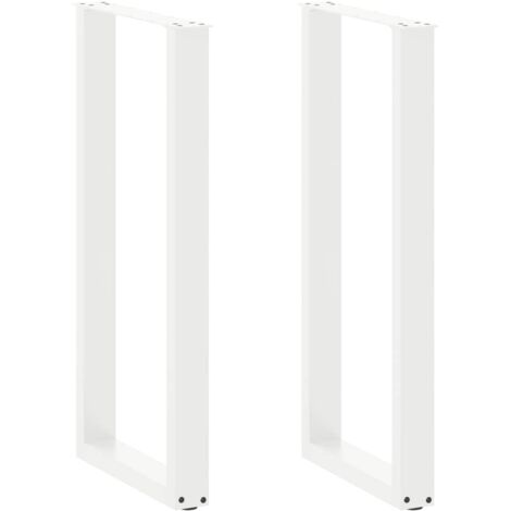 Patas para mesa de bar en forma de U (2 unidades), color blanco, 50 x 100-101 cm, acero vidaXL