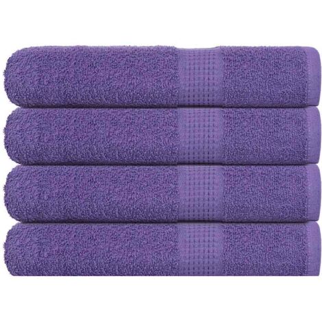 Toallas 4 uds 100% algodón morado 100x200 cm 600 gsm vidaXL