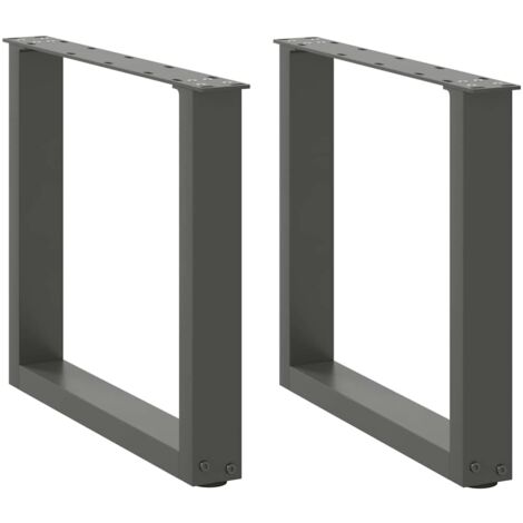 Patas para mesa de centro en forma de U (2 unidades), antracita, 50 x (42-43) cm, acero vidaXL