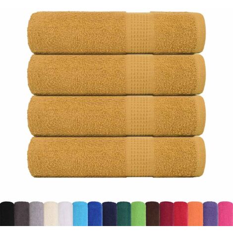 Toallas de mano 4 uds oro 50x100 cm 360 gsm 100% algodón vidaXL