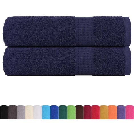 Toallas de baño FROGN 2 uds azul marino 100x150 cm 360 g/m² vidaXL