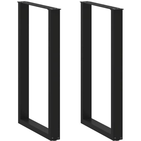 Patas para mesa de bar en forma de U (2 unidades), color negro, 60 x 100-101 cm, acero vidaXL