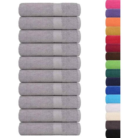 Toallas de mano 10 uds 100% algodón gris 50x100 cm 360 gsm vidaXL