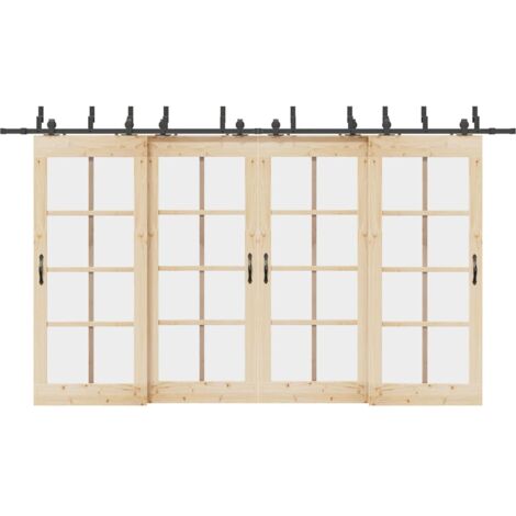 Kit de herrajes para puertas correderas acero negro 400 cm vidaXL (1/5)