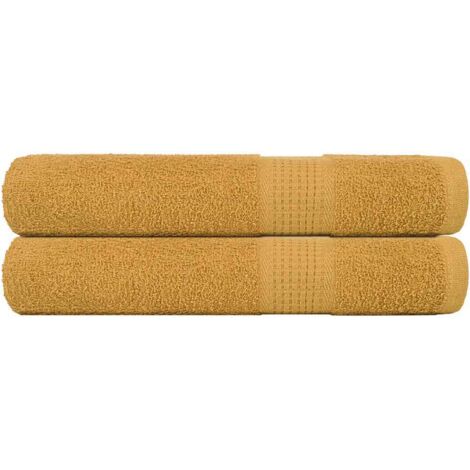 Toallas 2 piezas oro 100x200 cm 360 gsm 100% algodón vidaXL