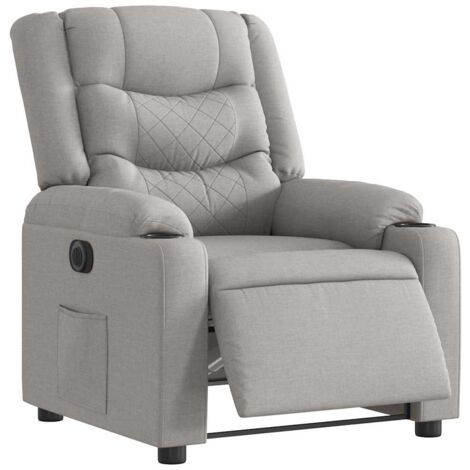 Sillón reclinable eléctrico de tela gris nube vidaXL