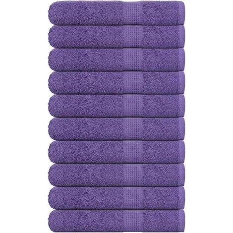 Toallas de sauna 10 uds 100% algodón morado 80x200 cm 360 gsm vidaXL