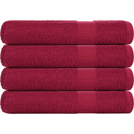 Toallas de sauna 4 uds 100% algodón burdeos 80x200 cm 360 gsm vidaXL