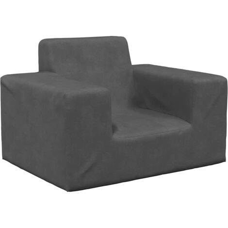 Sofá para niños felpa suave gris antracita vidaXL