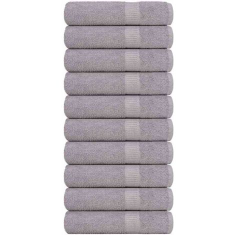 Toallas de baño 10 uds gris 100x150 cm 360 gsm 100% algodón vidaXL