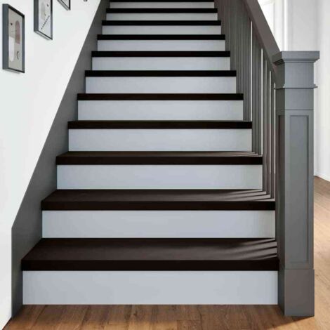 Peldaños de escalera 2 uds madera maciza roble marrón oscuro vidaXL