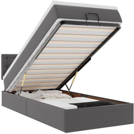 Cama otomana colchón cuero sintético gris 80x200cm vidaXL (1/5)