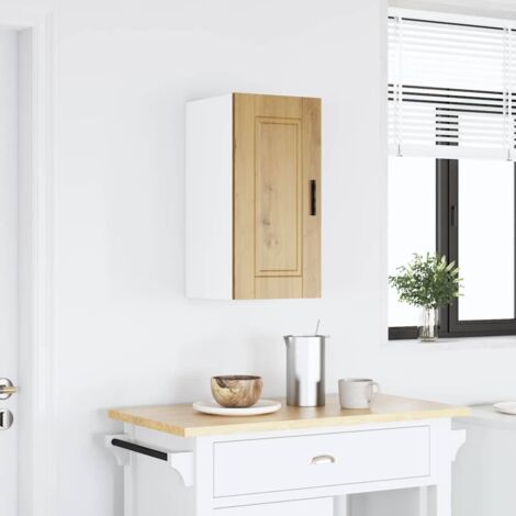 Armario de pared cocina Porto madera ingeniería roble artesanal vidaXL