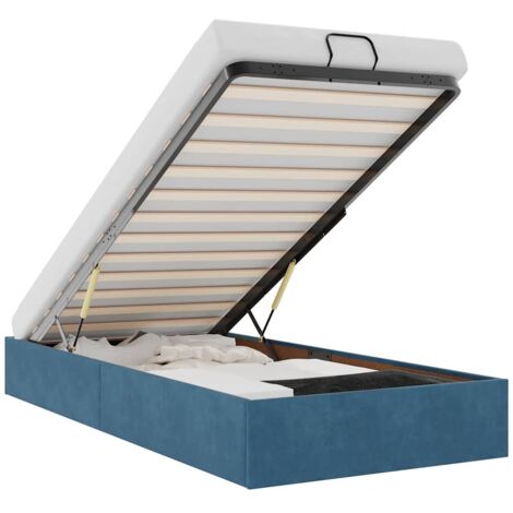 Estructura de cama otomana sin colchón terciopelo azul oscuro vidaXL (1/5)