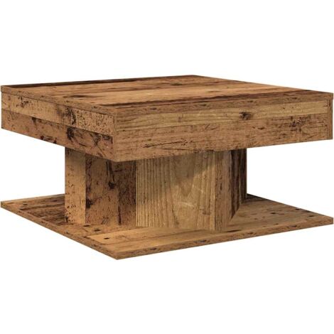 Mesa de centro madera de ingeniería envejecida 55x55x30 cm vidaXL