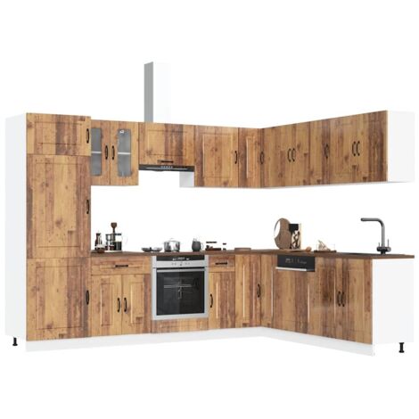Mueble cocina Kalmar madera vieja 14 pzas madera contrachapada vidaXL (1/5)