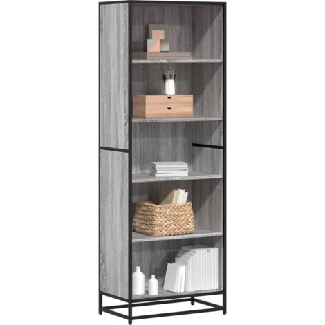 Estantería de madera de ingeniería gris Sonoma 60x35x170,5 cm vidaXL