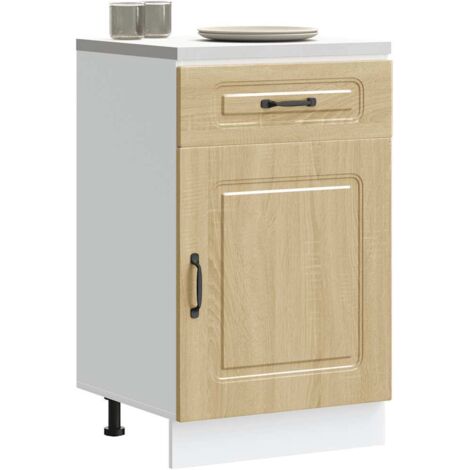 Mueble bajo de cocina Kalmar madera ingeniería roble Sonoma vidaXL