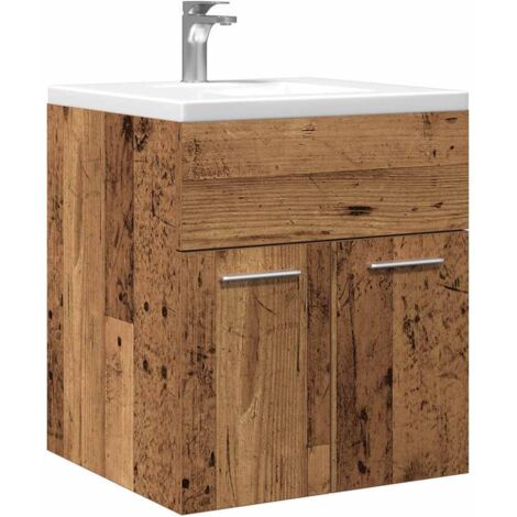 Mueble de lavabo madera de ingeniería envejecida 41x38,5x46 cm vidaXL