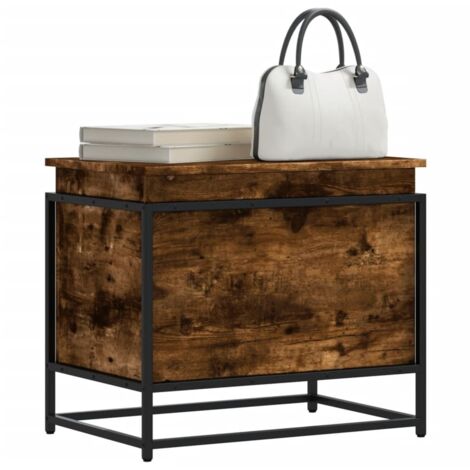 Caja de almacenaje con tapa madera roble ahumado 60x40x51,5 cm vidaXL