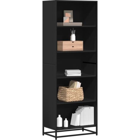 Estantería de madera de ingeniería negra 60x35x170,5 cm vidaXL