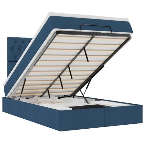 Estructura de cama otomana colchón tela azul 120x190 cm vidaXL (1/5)