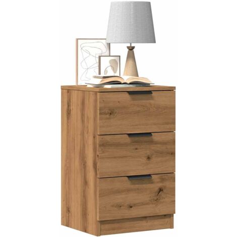 Mesita de noche madera de ingeniería roble artisan 40x36x65 cm vidaXL