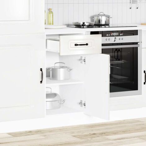 Mueble bajo cocina Kalmar madera ingeniería blanca alto brillo vidaXL (1/5)