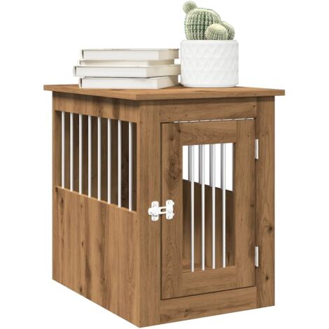 Jaula para perros madera ingeniería roble artesanal 45x62x59cm vidaXL