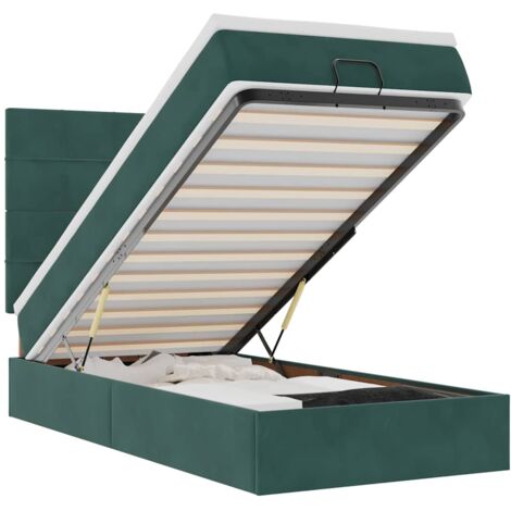Estructura cama otomana colchones verde oscuro 90x190cm vidaXL (1/5)