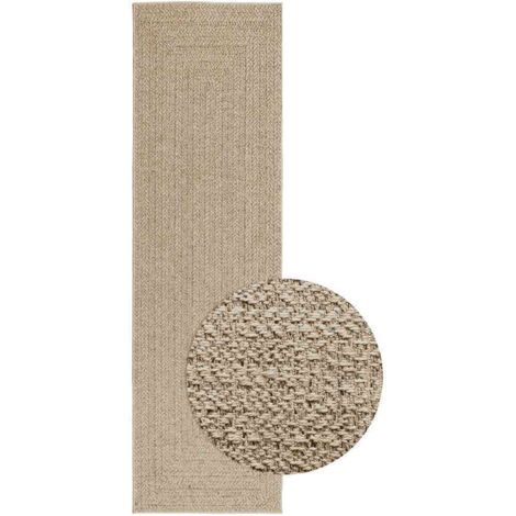 Alfombra ZIZUR apariencia yute interior exterior beige 80x250cm vidaXL