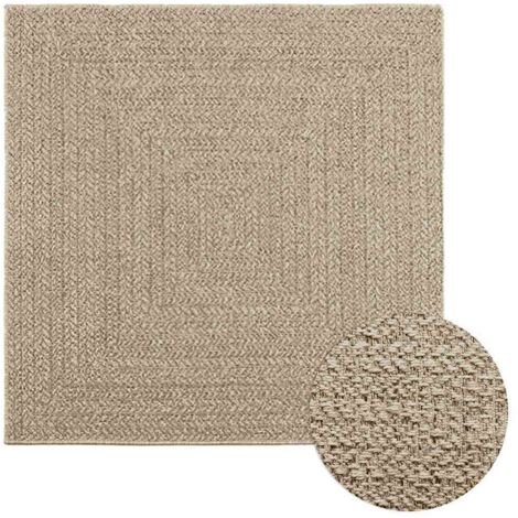 Alfombra ZIZUR aspecto yute interior/exterior beige 120x120 cm vidaXL