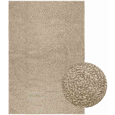 Alfombra ZIZUR aspecto yute interior/exterior beige 120x170 cm vidaXL