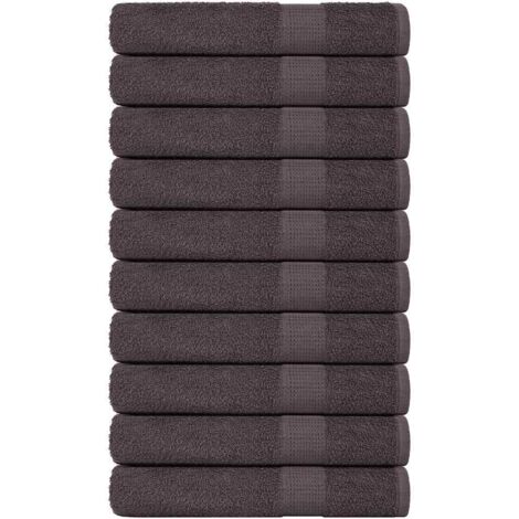Toallas de sauna 10 uds 100% algodón antracita 80x200 cm 360gsm vidaXL