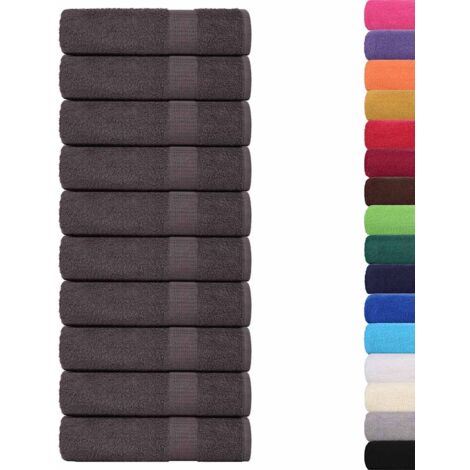 Toallas de mano 10piezas antracita 50x100cm 360gsm 100% algodón vidaXL