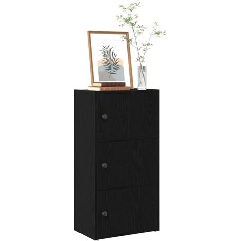 Librería de madera contrachapada roble negro 40x24x77 cm vidaXL (1/5)