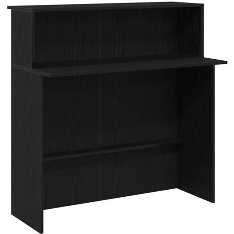 Mostrador de recepción negro 100x50x103,5 cm madera ingeniería vidaXL