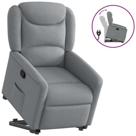 Sillón reclinable elevable de tela gris claro vidaXL (1/5)