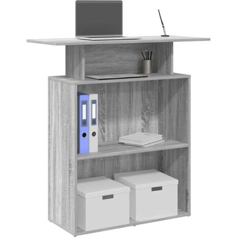 Mostrador recepción sonoma gris 100x40x104cm madera ingeniería vidaXL
