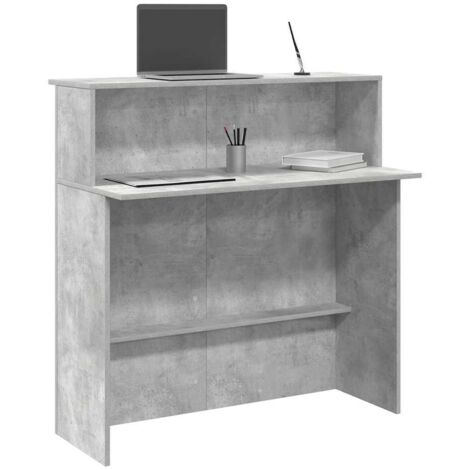 Mostrador de recepción gris hormigón 100x50x103,5 cm vidaXL