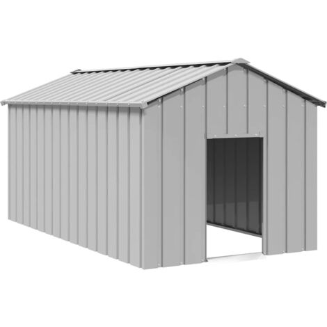 Caseta para perros con techo acero galvanizado 114x202x101 cm