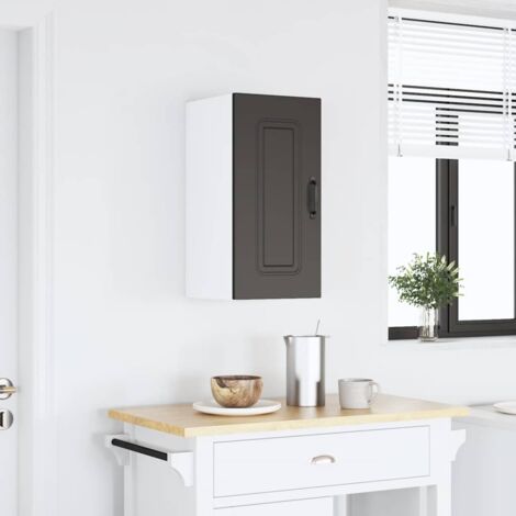 Armario de pared para cocina Kalmar madera de ingeniería negra vidaXL