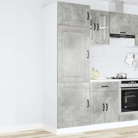 Armario de cocina Kalmar madera de ingeniería gris hormigón vidaXL