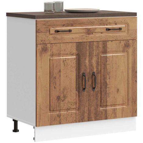 Mueble bajo de cocina Kalmar de madera antigua de ingeniería vidaXL