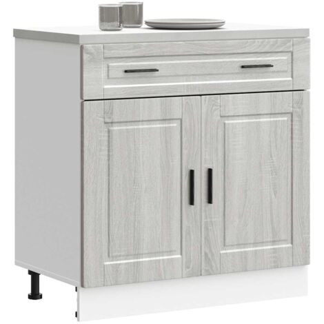 Mueble bajo de cocina porto gris sonoma madera reconstituida vidaXL