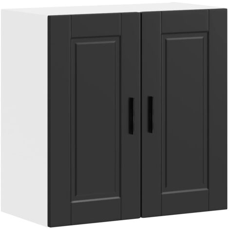 Mueble de pared de cocina Porto madera contrachapada negra vidaXL
