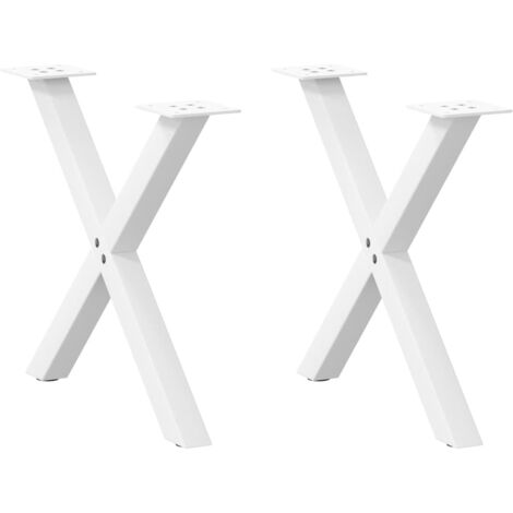 Patas para mesa de centro en forma de X (2 unidades), color blanco, 60 x (42-43) cm, acero vidaXL