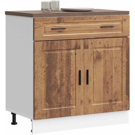 Mueble bajo de cocina porto madera vieja madera reconstituida vidaXL