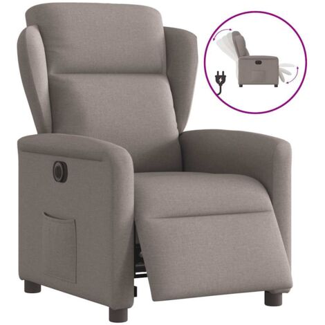 Sillón reclinable eléctrico tela gris taupé vidaXL