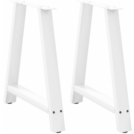 Patas para mesa de comedor en forma de A (2 unidades), color blanco, 80 x (72-73) cm, acero vidaXL
